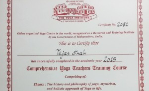 Yoga Teacher Training Certificate
