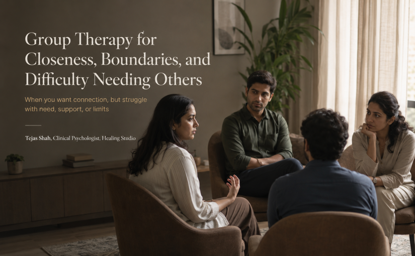 Group therapy for closeness, boundaries, and difficulty needing others in Mumbai with contemporary Indian adults in a reflective therapy setting