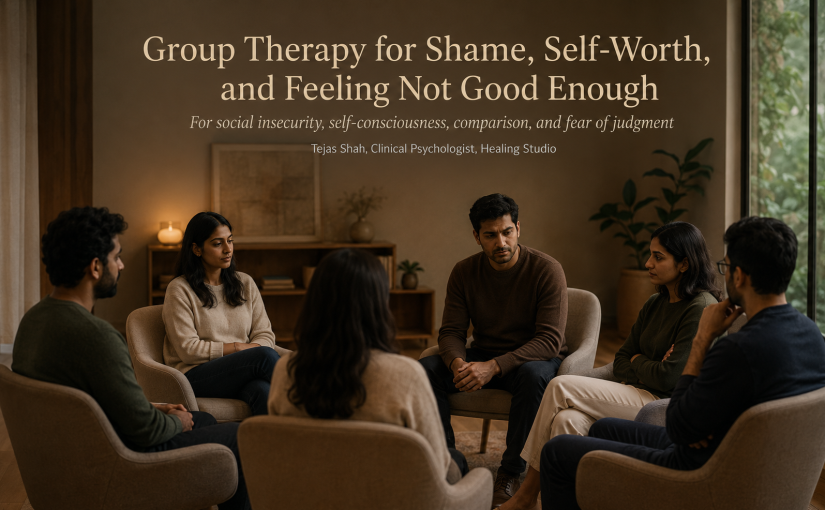 Group therapy for shame, self-worth, and feeling not good enough in Mumbai with contemporary Indian adults in a reflective therapy setting