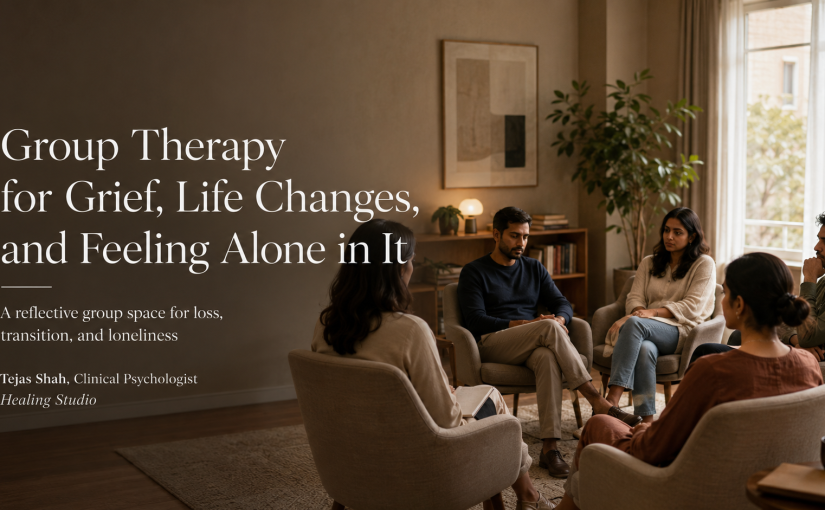 Group Therapy for Grief, Life Changes, and Feeling Alone in It in Mumbai with Indian adults in a reflective therapy group.