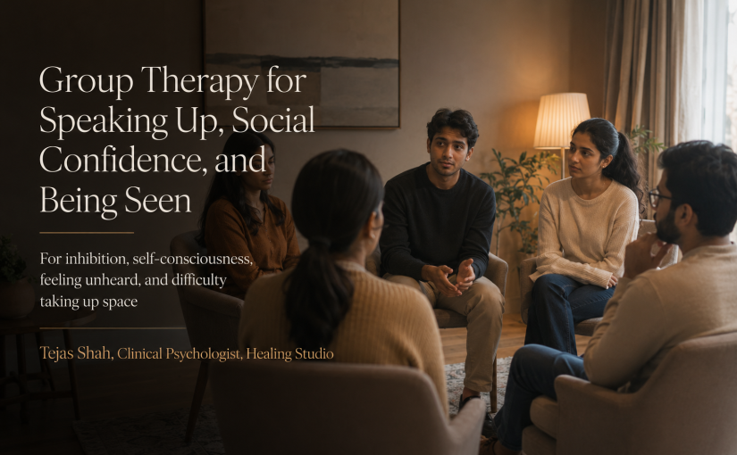 Group Therapy for Speaking Up, Social Confidence, and Being Seen in Mumbai with a reflective therapy group of Indian adults