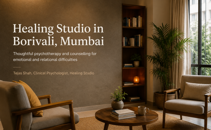 Healing Studio in Borivali, Mumbai, therapy room for best psychotherapy and top counselling with Tejas Shah
